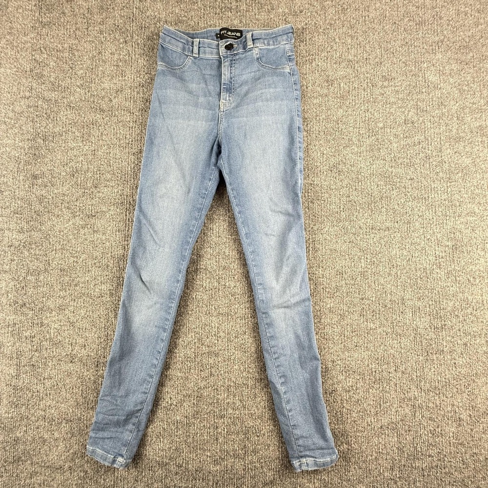 FIT JEANS Jeans Womens Small Light Wash Blue Mid Rise Skinny Stretch Denim